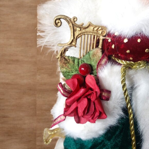 Vintage Christmas Angel - Mantle Figure - Tree Topper - Harp - Porcelain - Picture 5 of 7